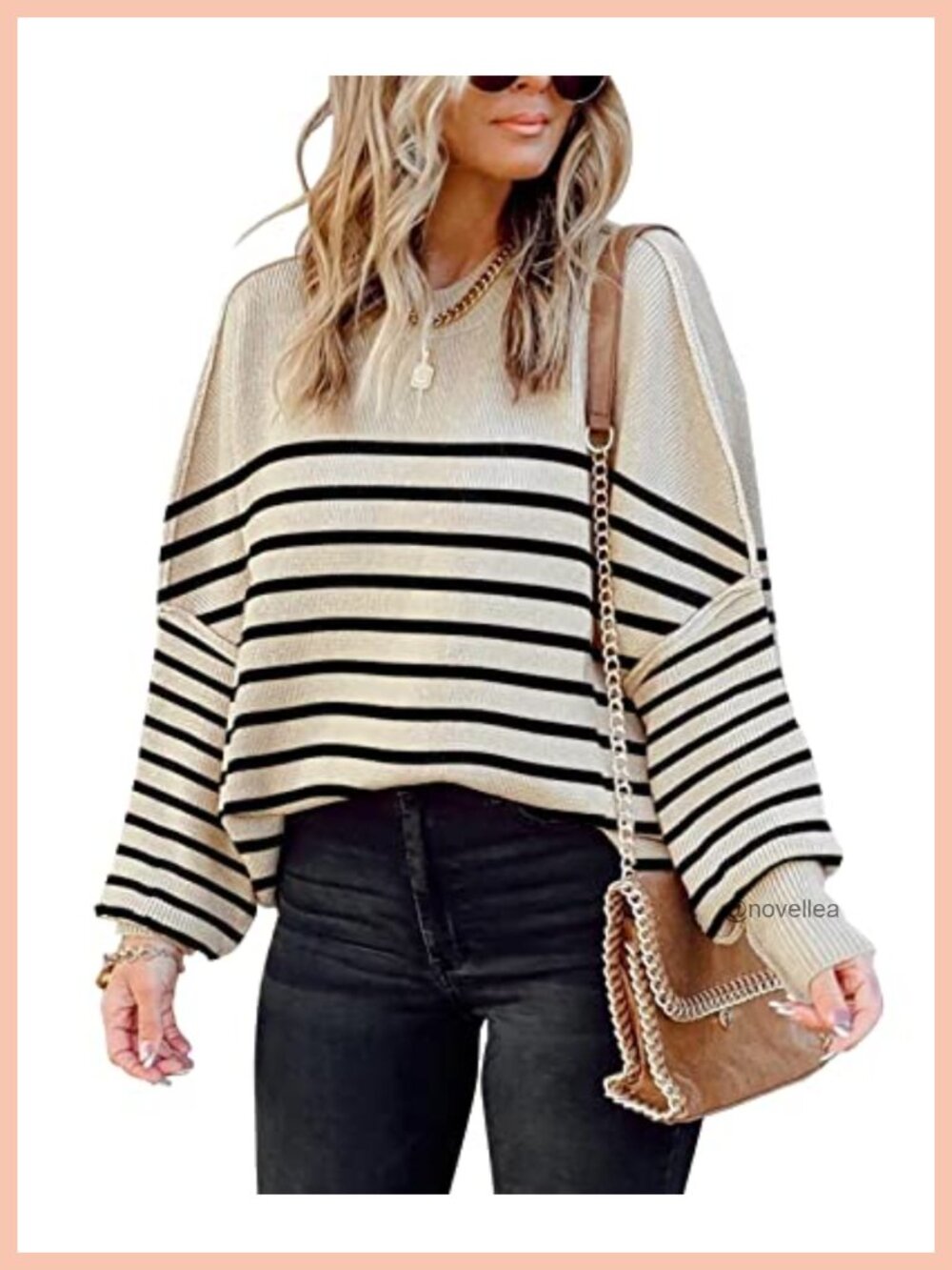Oversized Crewneck Batwing Sleeve Cable Knit Pullover Sweater